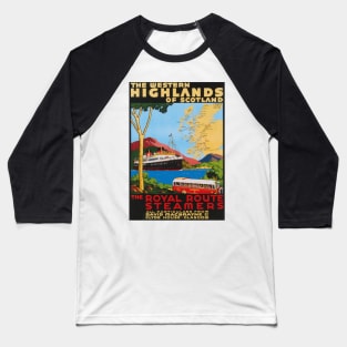 Vintage Travel - Scotland Highlands Baseball T-Shirt